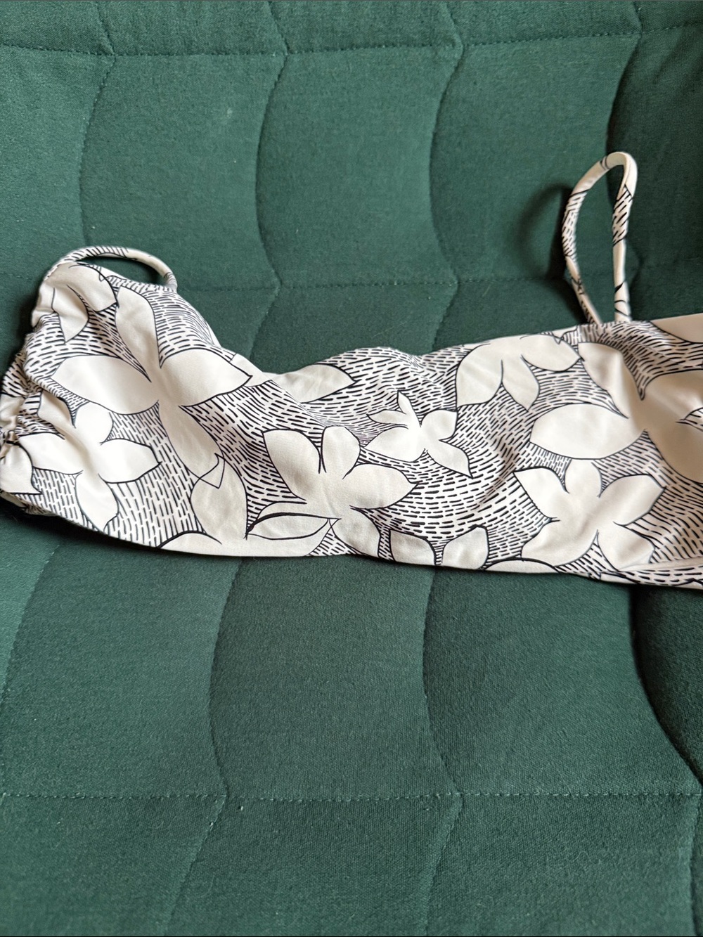 Stone Fox Swim Cream & Black Floral Bandeau Top with Straps - Picture 4 of 4